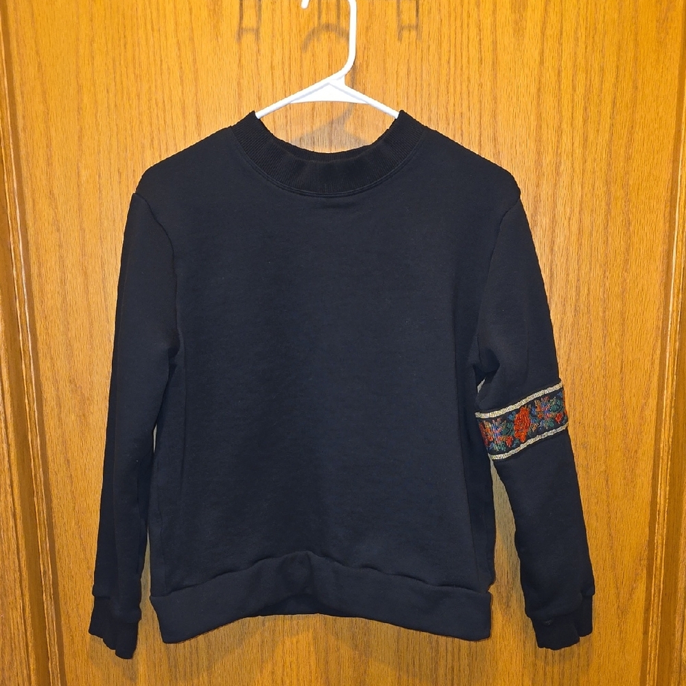 GOTS Certified Organic Cotton Cobalt Street Sweatshirt -- Floral Band